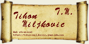 Tihon Miljković vizit kartica